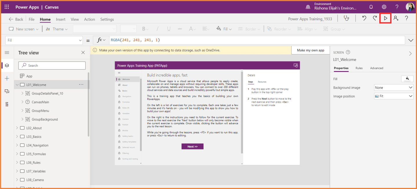 Learn the basics of canvas app building with the “Power Apps Training ...