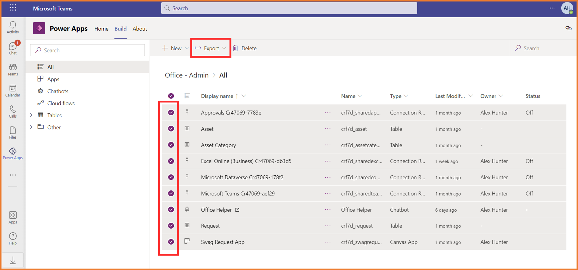 How can I export an app, bot or flow I’ve created in Microsoft Teams ...