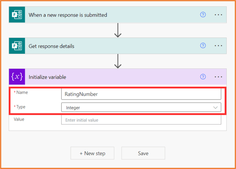Power Automate conditions based on a rating response in Microsoft Forms