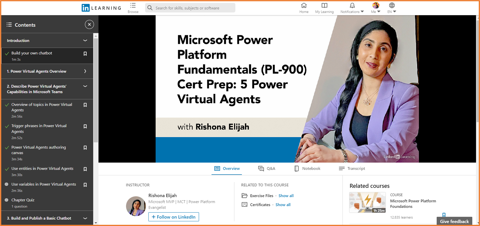 LinkedIn Learning: Course on Power Virtual Agents is now live ...