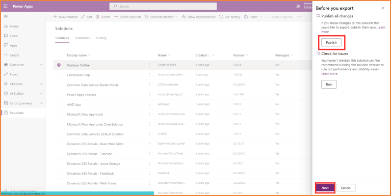 Power Apps Published How to export and import your solutions (such as saving what you’ve ...