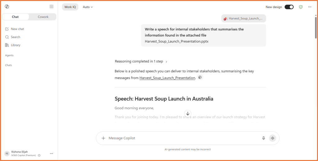 Screenshot of a Copilot Chat conversation